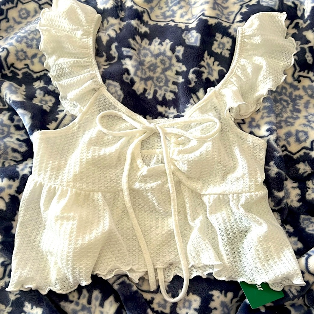White tank crop top
